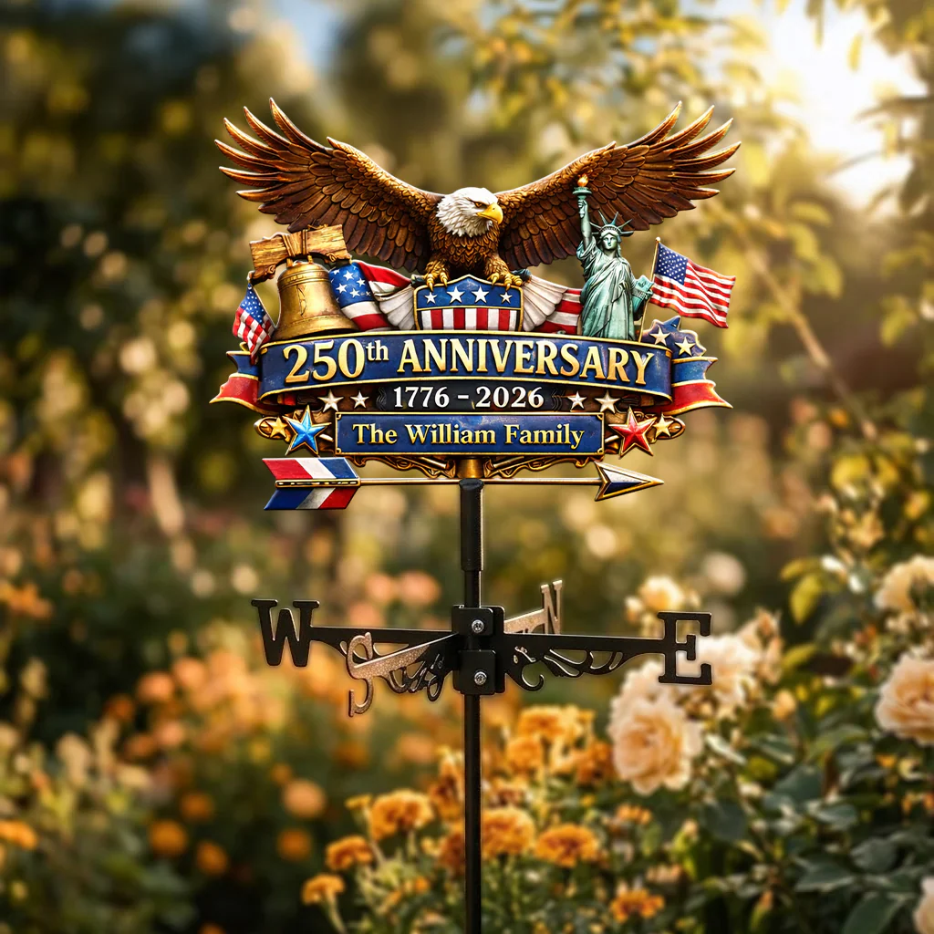 American Flag Eagle 250th Anniversary - Personalized Weather Vane - Gift For Patriotic Family - Image 4