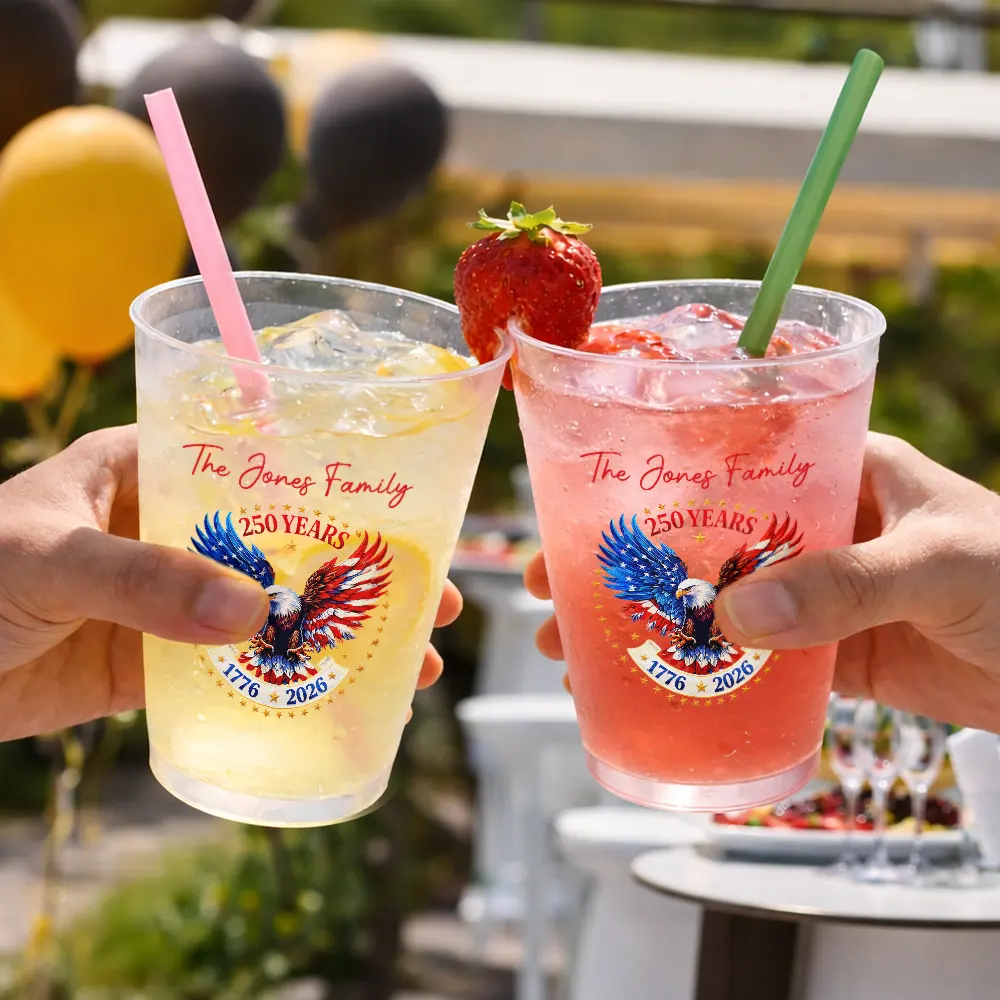 American Pride 250th Anniversary Eagle - Personalized Frosted Cups - Patriotic Gift For Family - Image 4