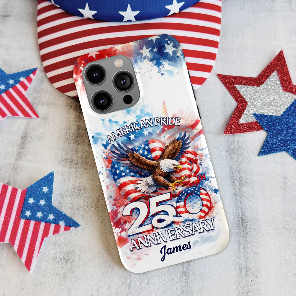 American Pride 250th Anniversary Patriotic Eagle - Personalized Phone Case - Gift For Patriots - Image 2
