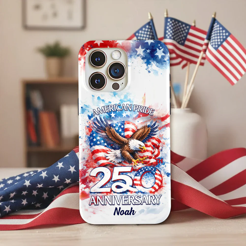 American Pride 250th Anniversary Patriotic Eagle - Personalized Phone Case - Gift For Patriots - Image 3