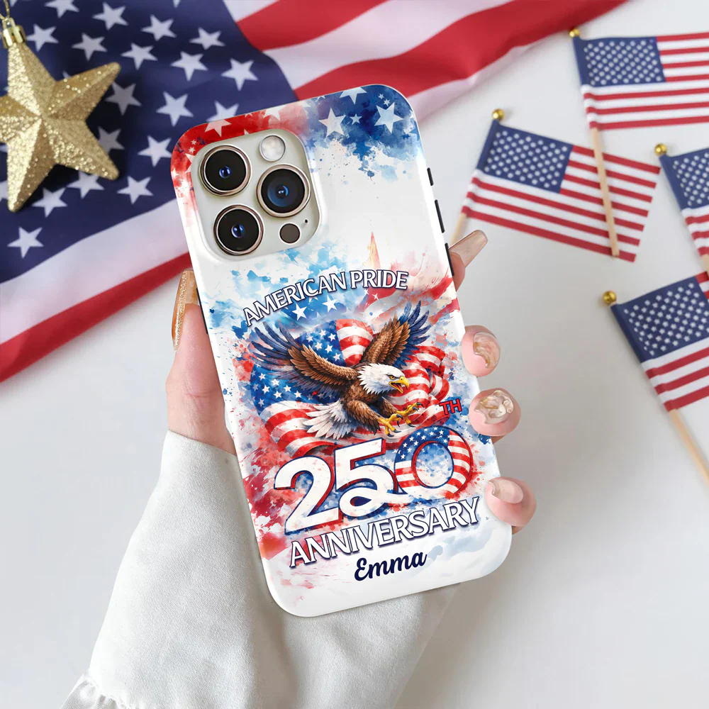 American Pride 250th Anniversary Patriotic Eagle - Personalized Phone Case - Gift For Patriots - Image 4