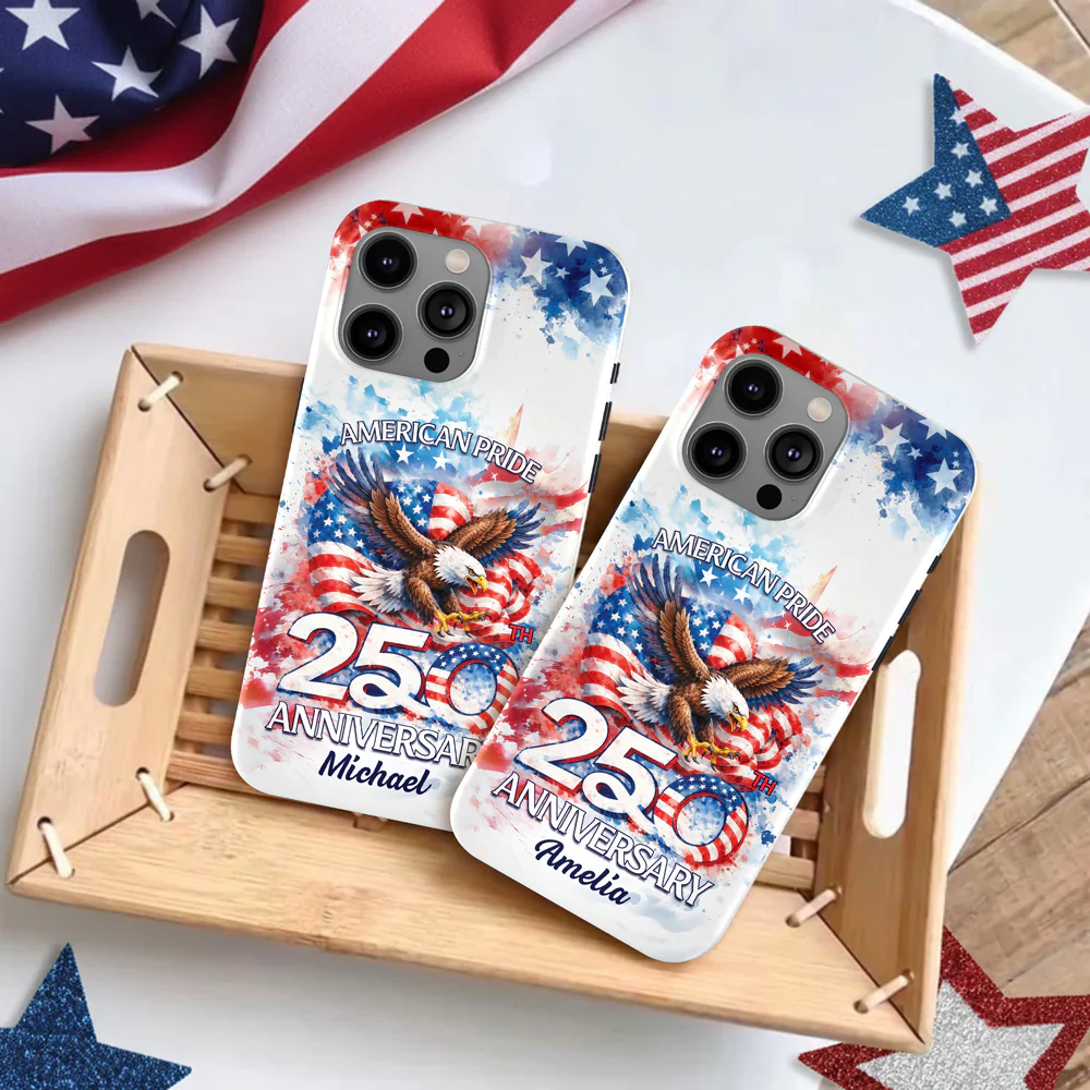 American Pride 250th Anniversary Patriotic Eagle - Personalized Phone Case - Gift For Patriots - Image 5