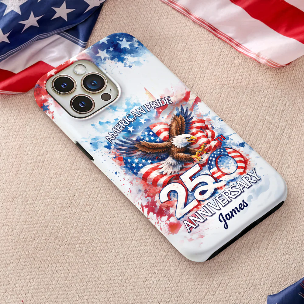 American Pride 250th Anniversary Patriotic Eagle - Personalized Phone Case - Gift For Patriots - Image 6
