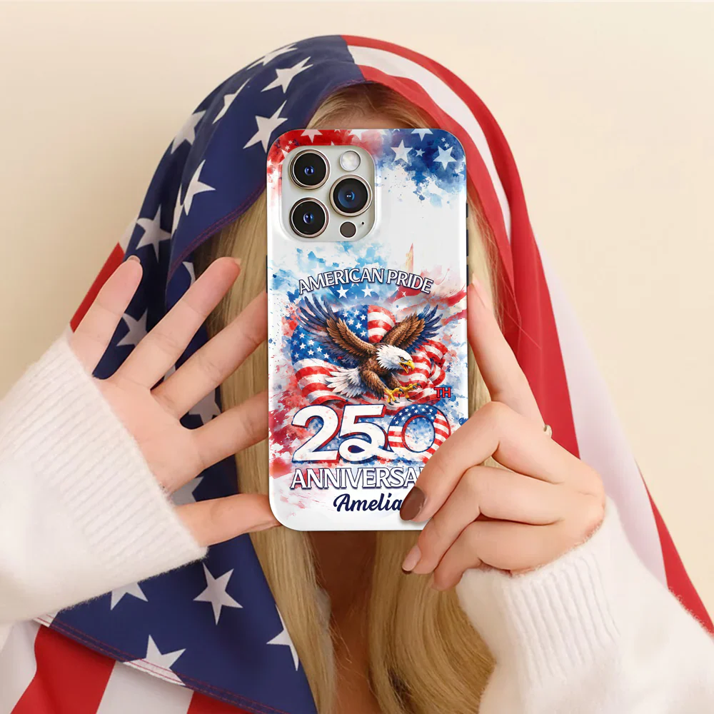 American Pride 250th Anniversary Patriotic Eagle - Personalized Phone Case - Gift For Patriots - Image 7