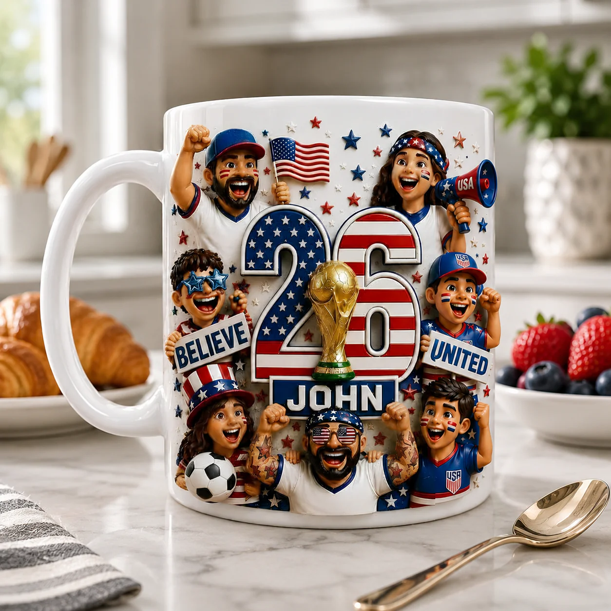 American Soccer 2026 - Personalized White Mug - Gift For Football Lovers - Image 2