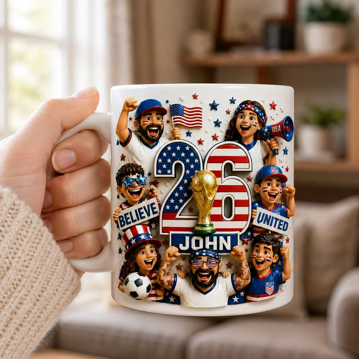 American Soccer 2026 - Personalized White Mug - Gift For Football Lovers - Image 4