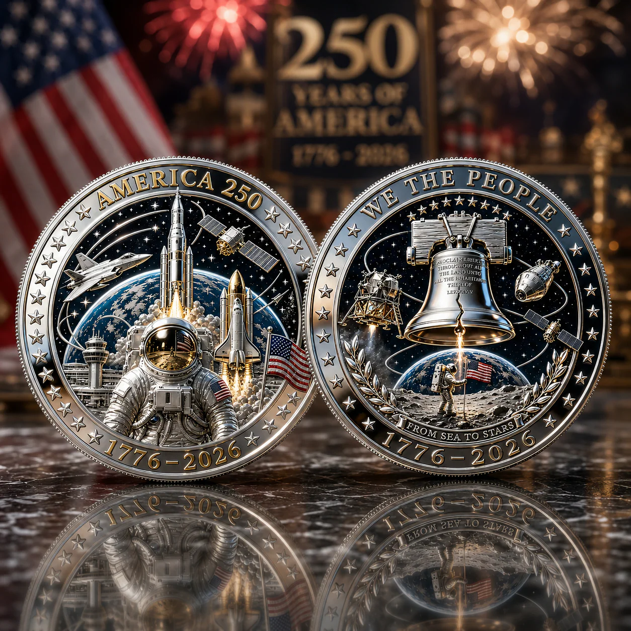 American Space Heritage Astronaut 1776-2026 - Commemorative Coin - Gift For Patriots