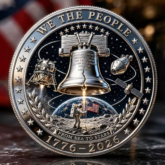 American Space Heritage Astronaut 1776-2026 - Commemorative Coin - Gift For Patriots - Image 3