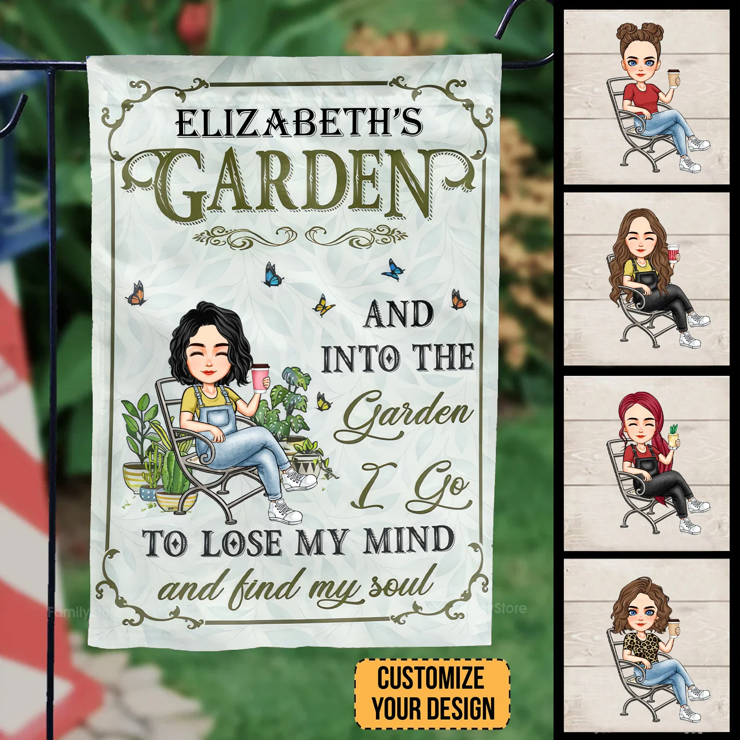 And Into The Garden I Go Gardening - Personalized Flag - Gift For Mom, Grandma, Mothers Day, Plant Lovers  | GR21 NA94 - Image 2