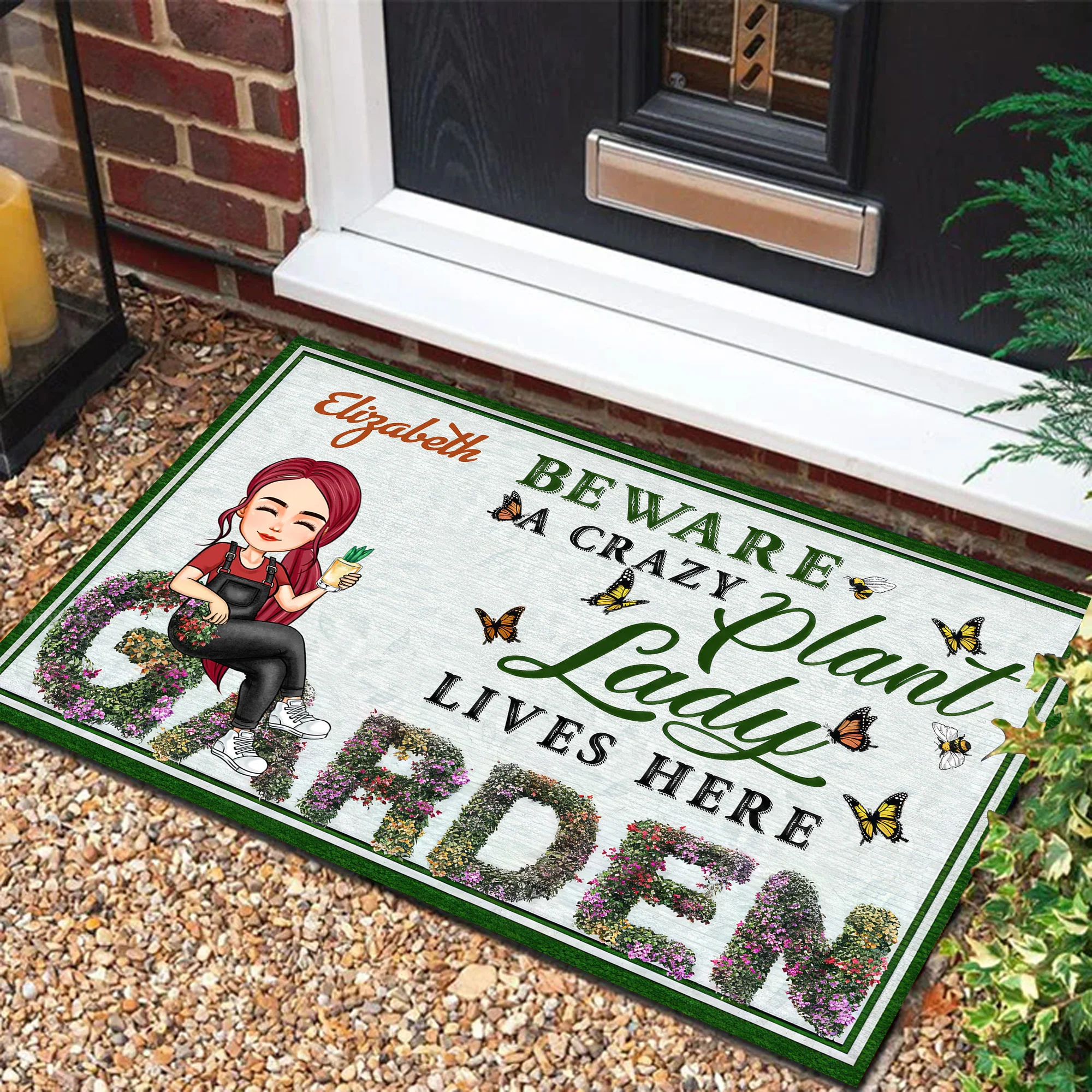 And Into The Garden I Go - Personalized Door Mat - Gift For Mom, Grandma, Mothers Day, Plant Lovers | GR21 NA94