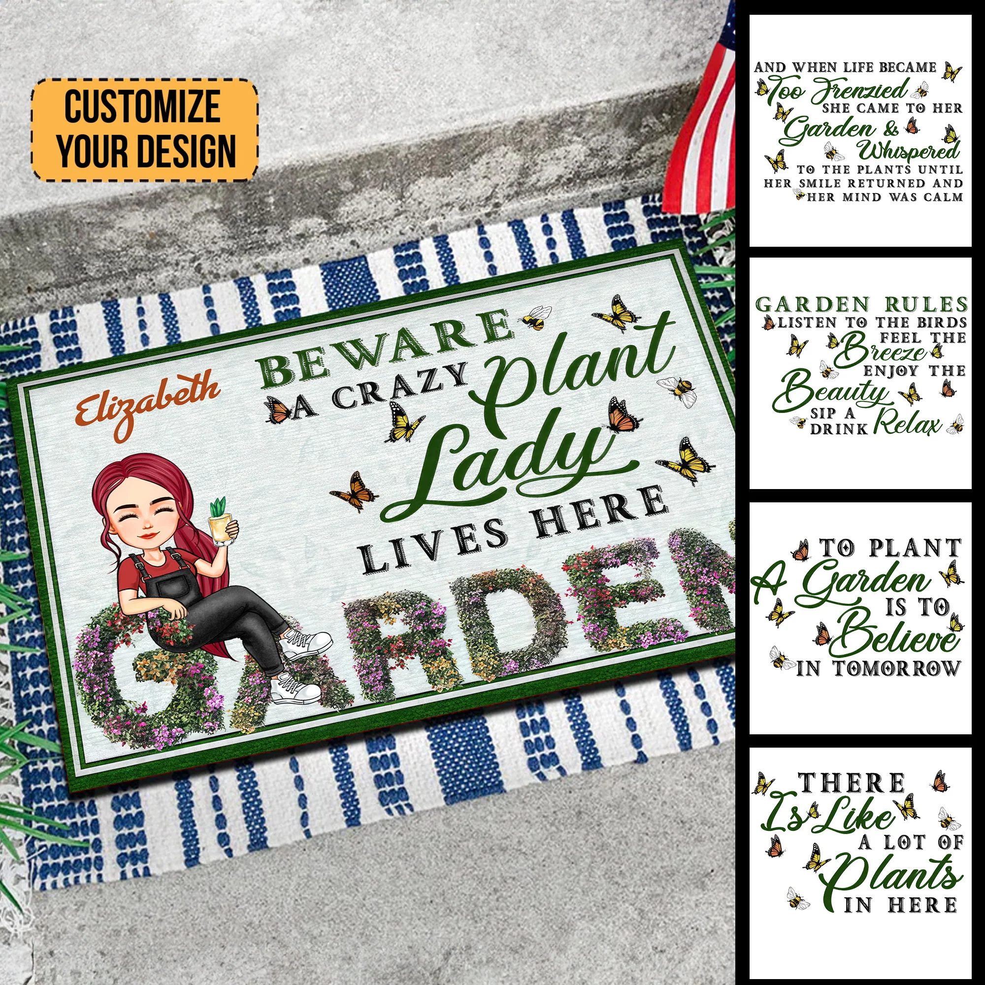 And Into The Garden I Go - Personalized Door Mat - Gift For Mom, Grandma, Mothers Day, Plant Lovers | GR21 NA94 - Image 4