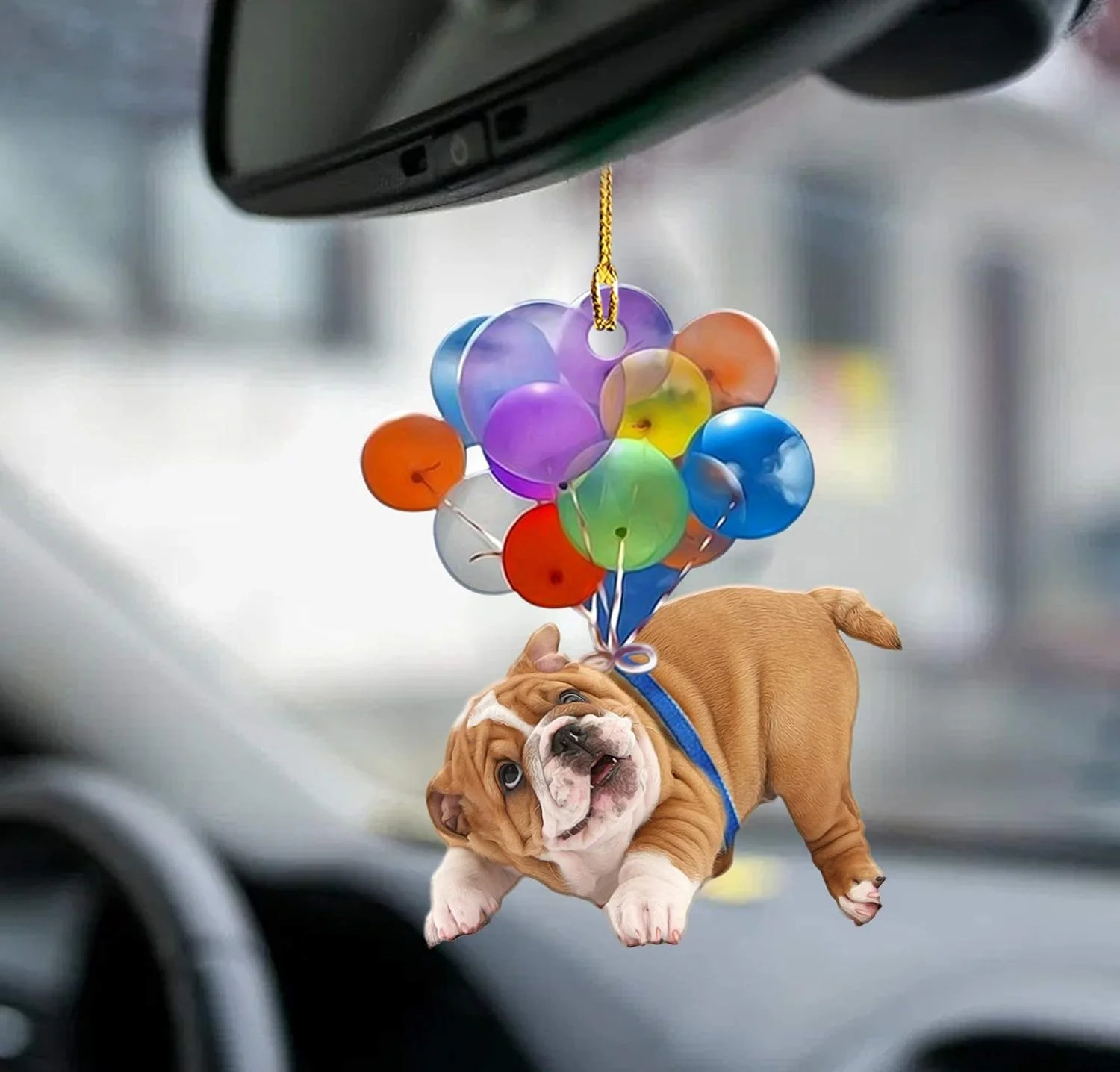 Animals Dog Fly With Bubbles Car Hanging Ornament - Custom Shape Arcylic Ornament PT - Image 3