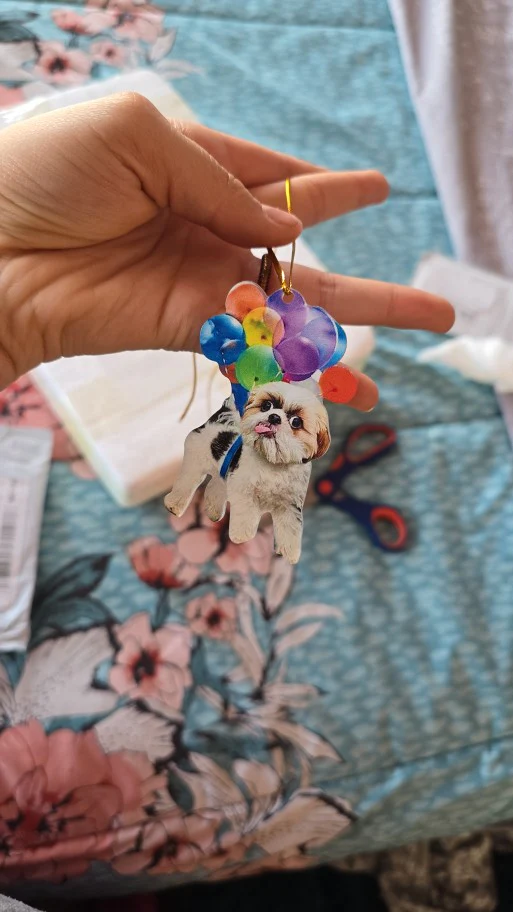 Animals Dog Fly With Bubbles Car Hanging Ornament - Custom Shape Arcylic Ornament PT - Image 4