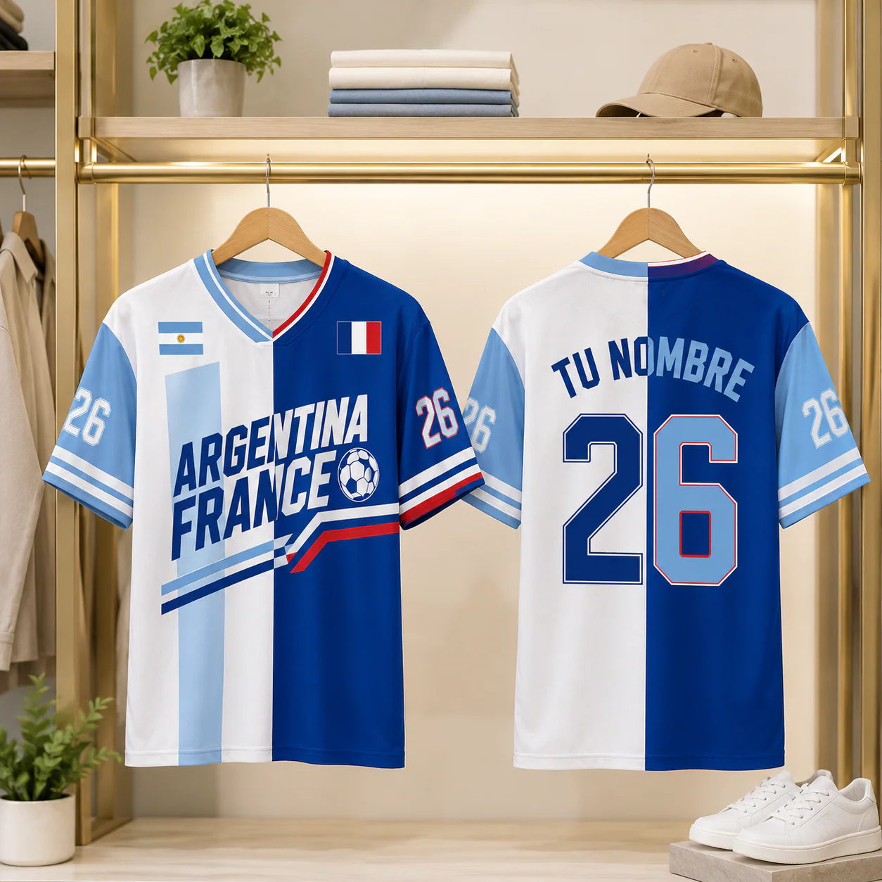 Argentina And France Global Football Championships 2026 - Personalized Soccer Jersey - Gifts For Sport Fans
