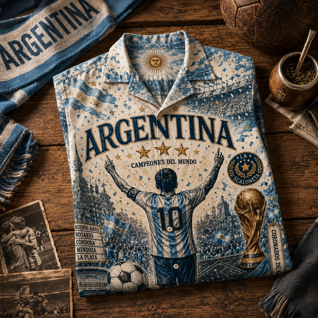 Argentina Global Football Championship 2026 - Hawaiian Shirt - Gift For Soccer Lovers, Sport Fans - Image 3