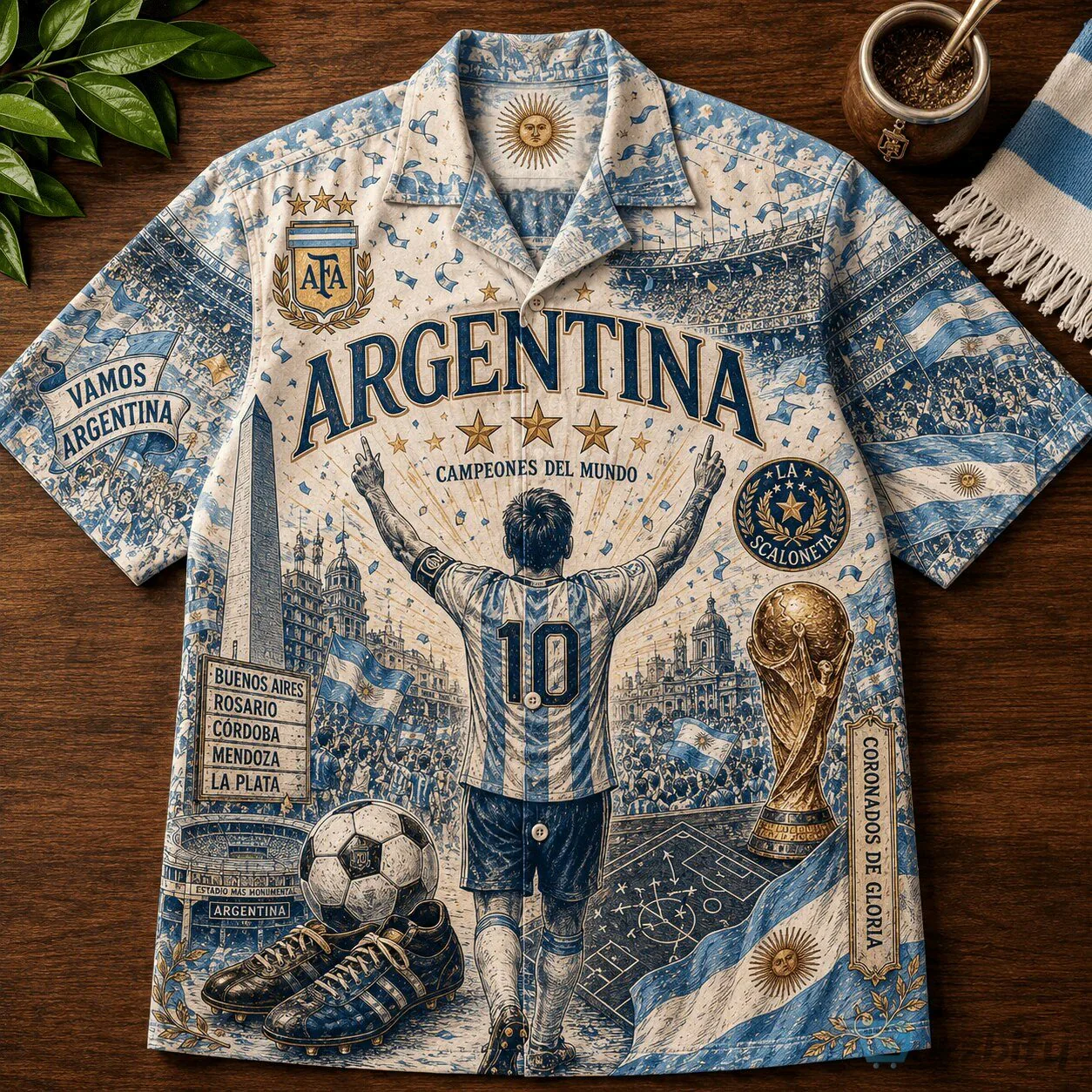 Argentina Global Football Championship 2026 - Hawaiian Shirt - Gift For Soccer Lovers, Sport Fans