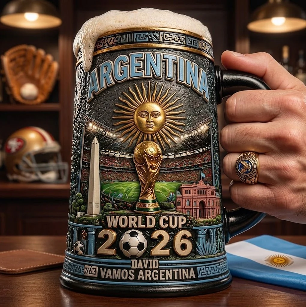 Argentina Global Football Tournament 2026 - Personalized Beer Stein - Gift For Men, Argentina Fans, Soccer Lovers - Image 2