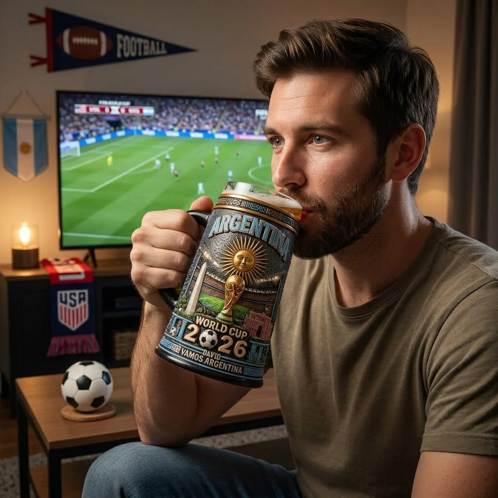 Argentina Global Football Tournament 2026 - Personalized Beer Stein - Gift For Men, Argentina Fans, Soccer Lovers - Image 3