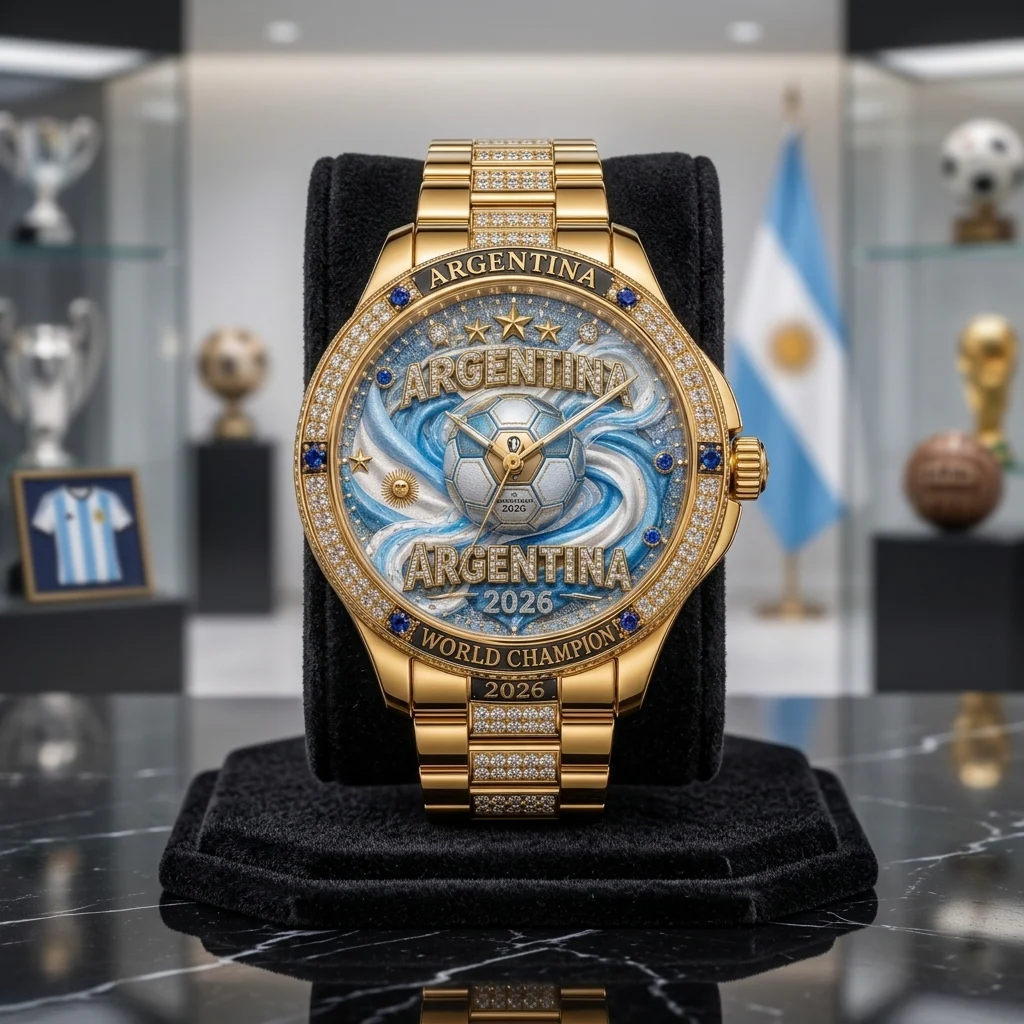 Argentina National Football Team 2026 World Cup Champion - Men's Wrist Watch - Gifts For Football Lovers, Sports Fans - Image 3