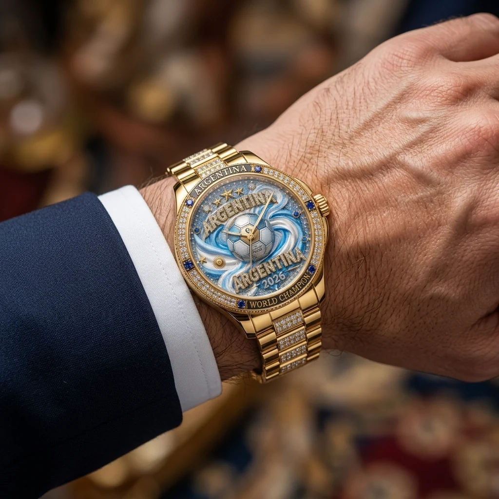 Argentina National Football Team 2026 World Cup Champion - Men's Wrist Watch - Gifts For Football Lovers, Sports Fans - Image 4