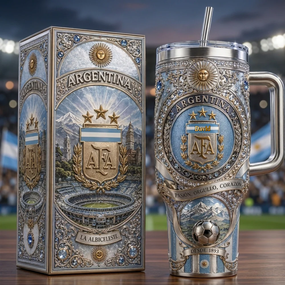 Argentina National Football Team La Albiceleste - Personalized Tumbler - Gifts For Football Lovers, Sports Fans - Image 2