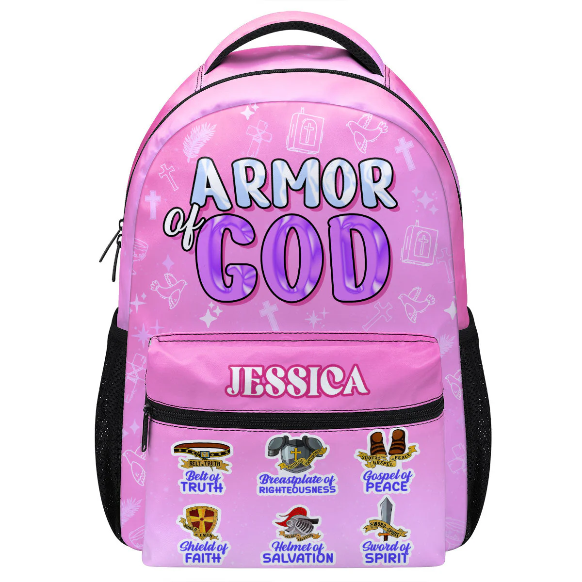 Armor of God Bible Verse School Bag - Personalized Backpack - Gift For Kids TD118 - Image 2