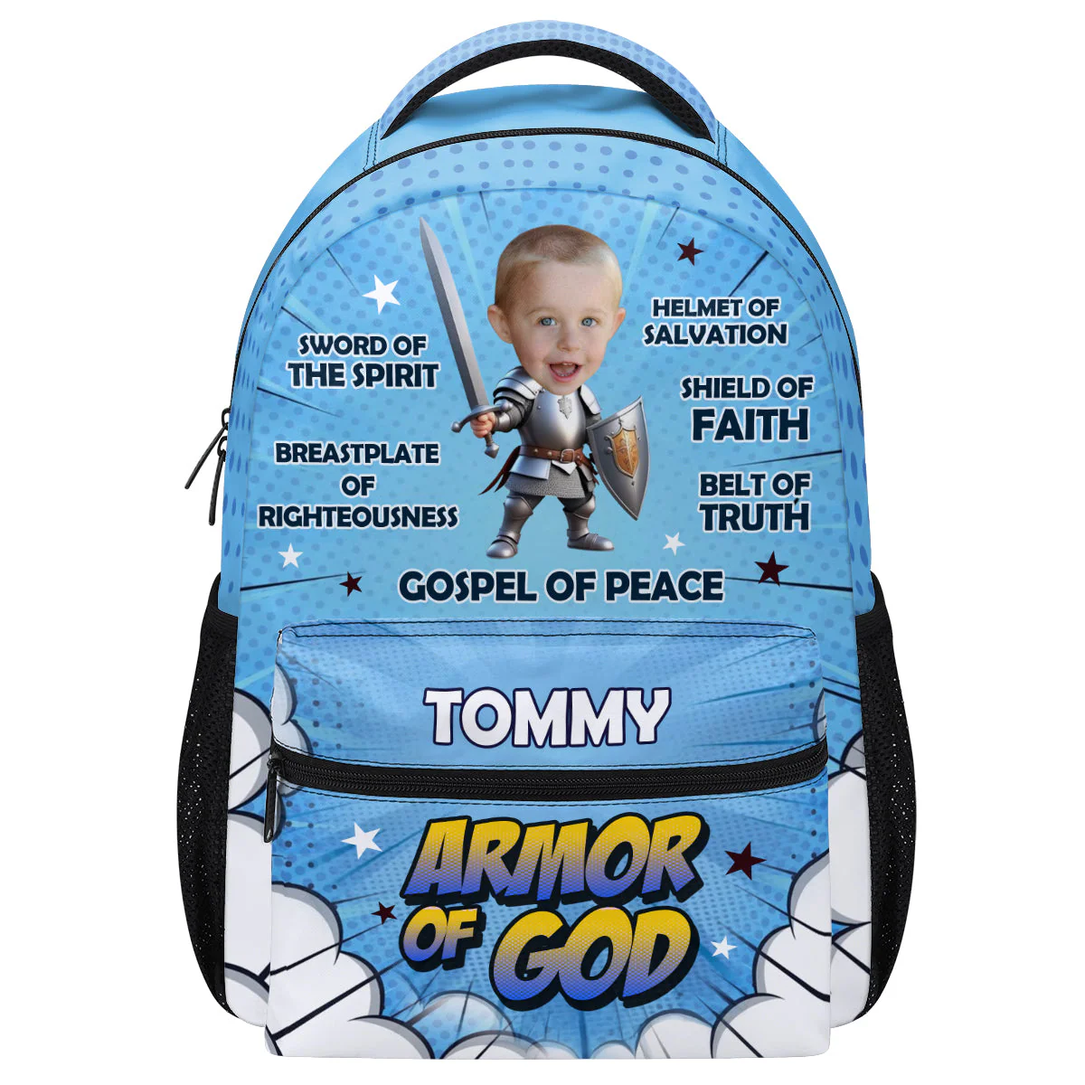 Armor Of God Little Warrior - Personalized Backpack - Gift For Kids TD118