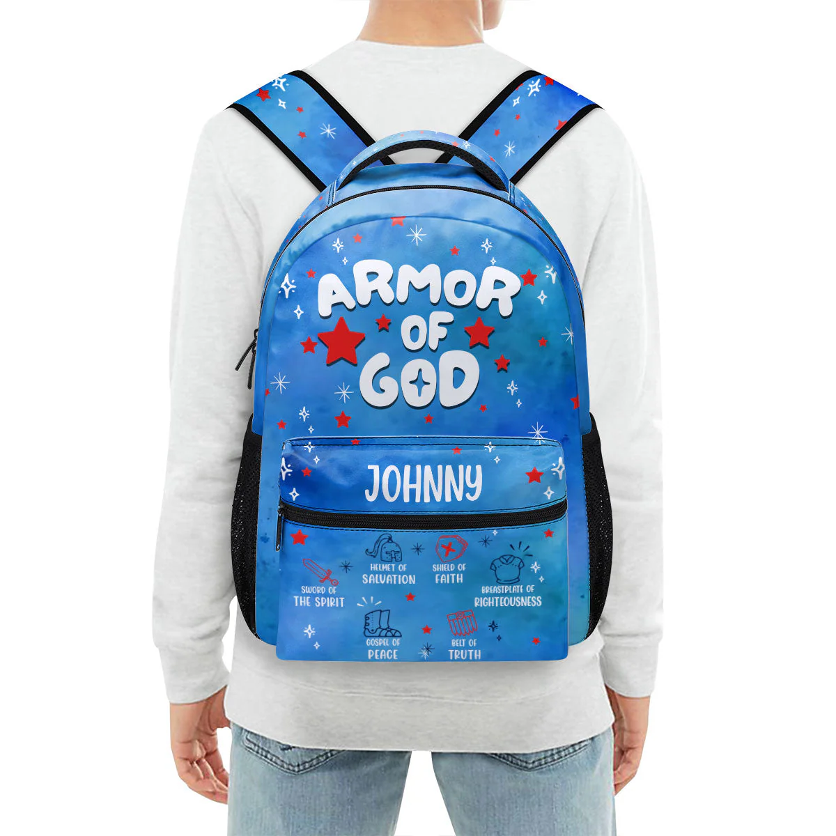 Armor Of God - Personalized Canvas Backpack - Back To School Gift For Kids - Image 4