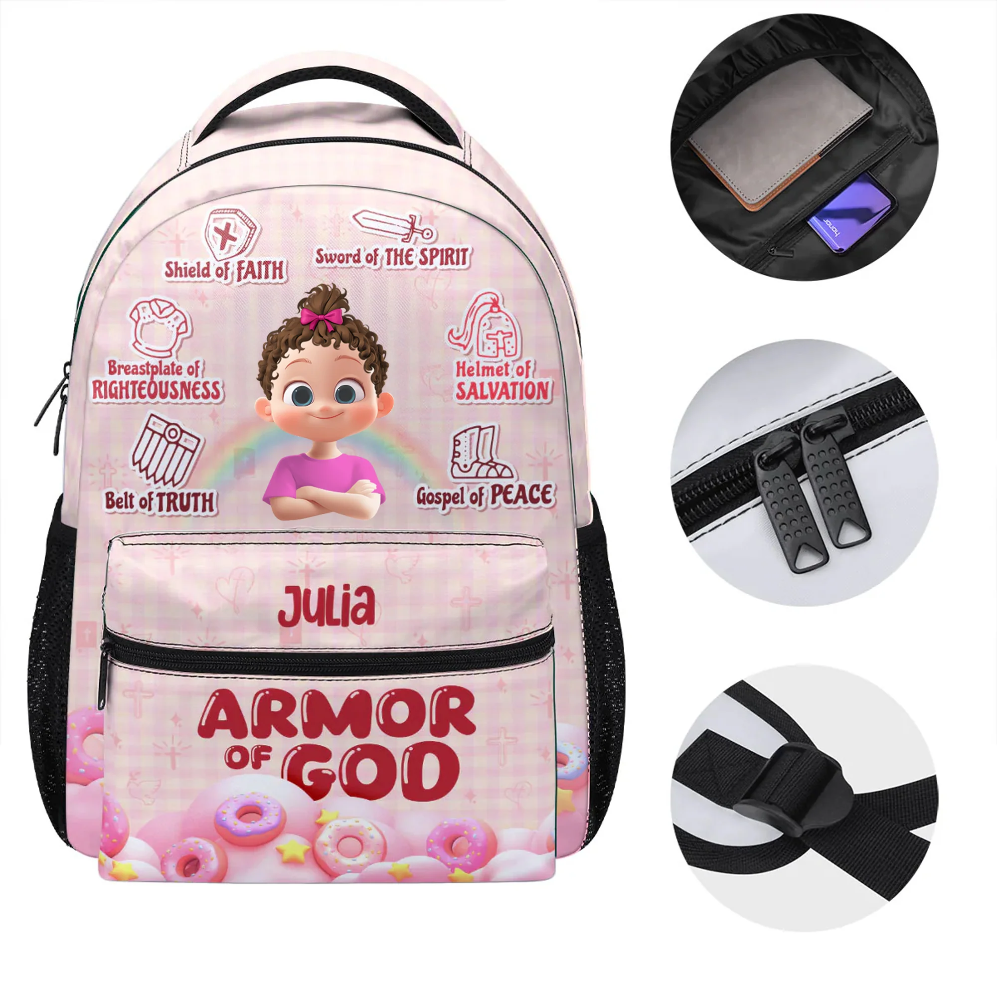 Armor Of God - Personalized Canvas Backpack - Back To School Gift For Kids | GR29 TD118 - Image 4