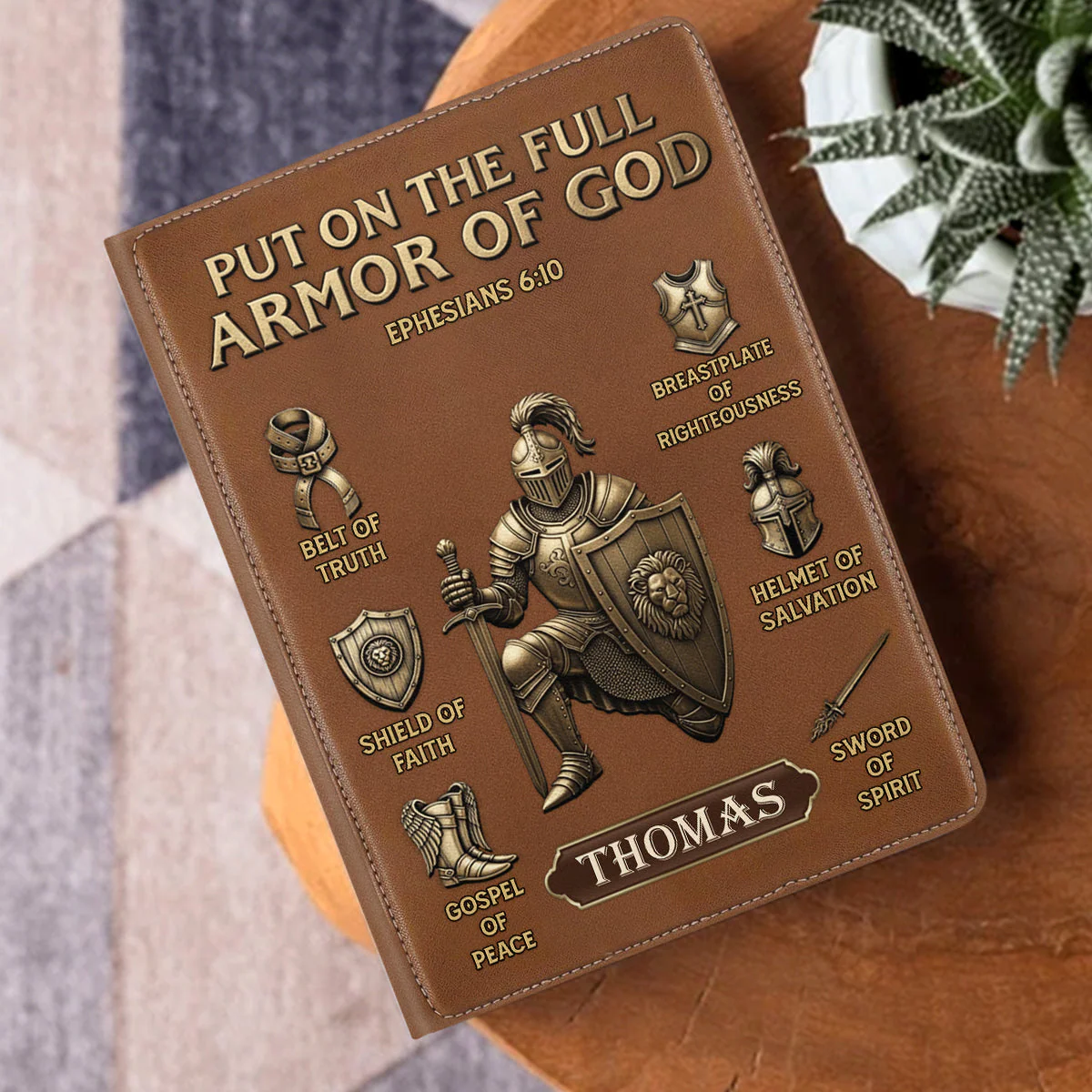 Armor Of God - Personalized Leather Cover Notebook HL128 - Image 3