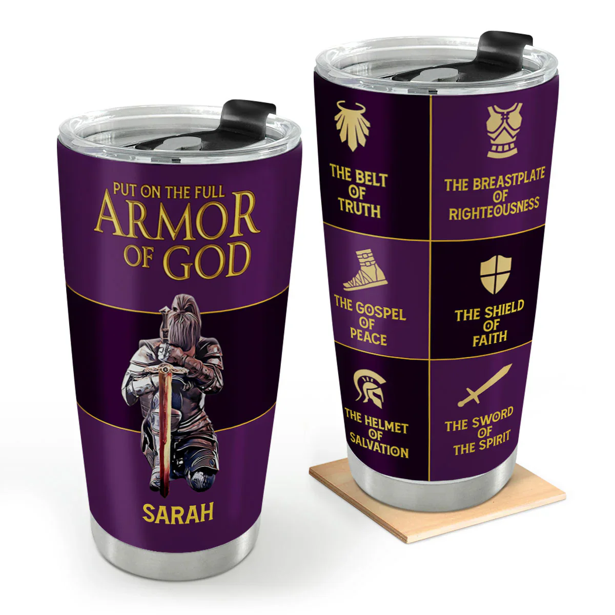 Armor Of God- Personalized Stainless Steel Tumbler