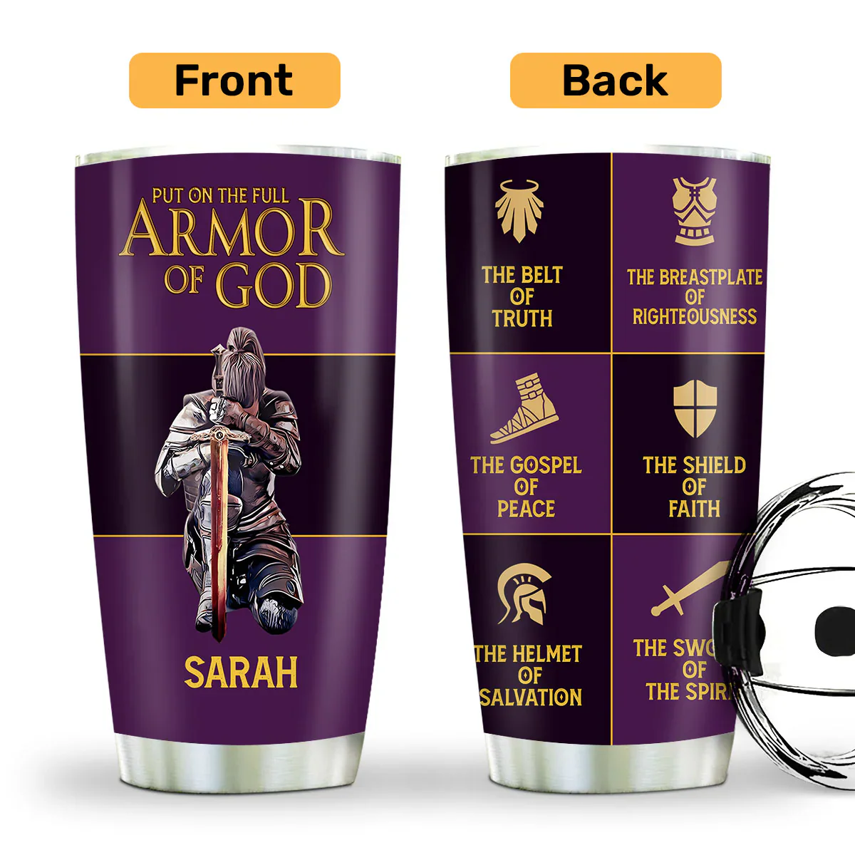 Armor Of God- Personalized Stainless Steel Tumbler - Image 2