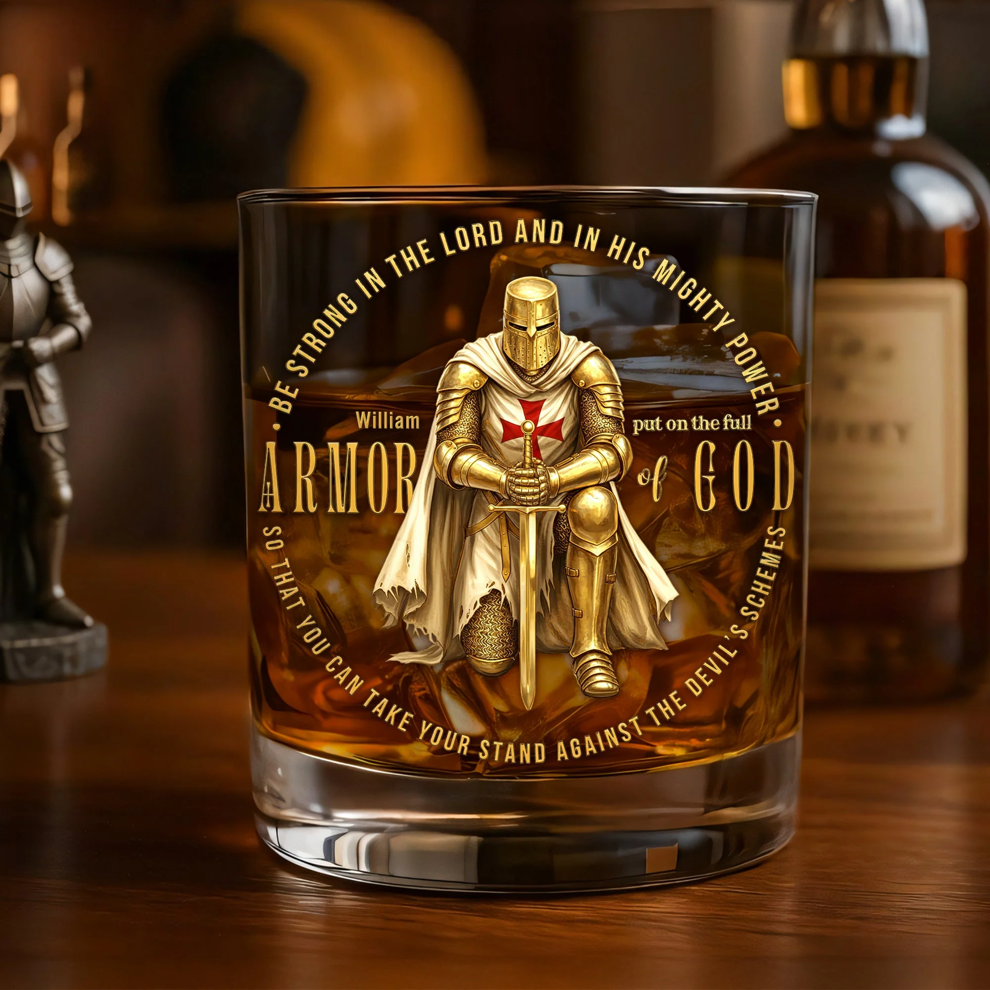 Armor Of God - Personalized Whiskey Glass - Gift For Christian HH01