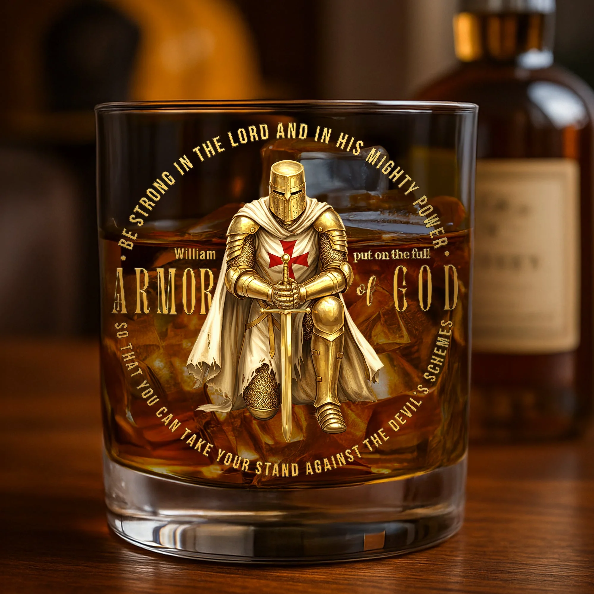 Armor Of God - Personalized Whiskey Glass - Gift For Christian HH01 - Image 2
