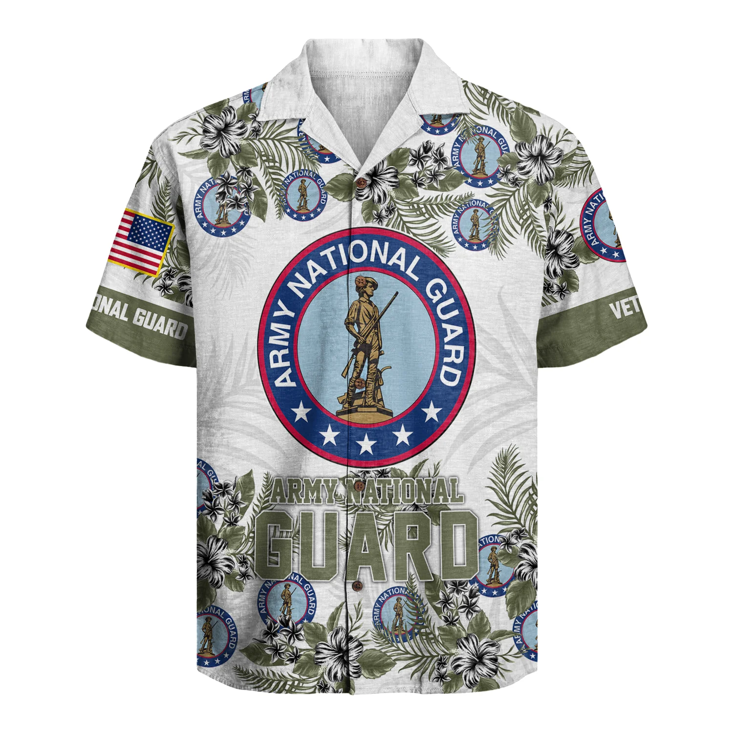 Army National Guard Military Veteran Tropical - Hawaiian Shirt - Patriotic Gift For Veterans | HN02