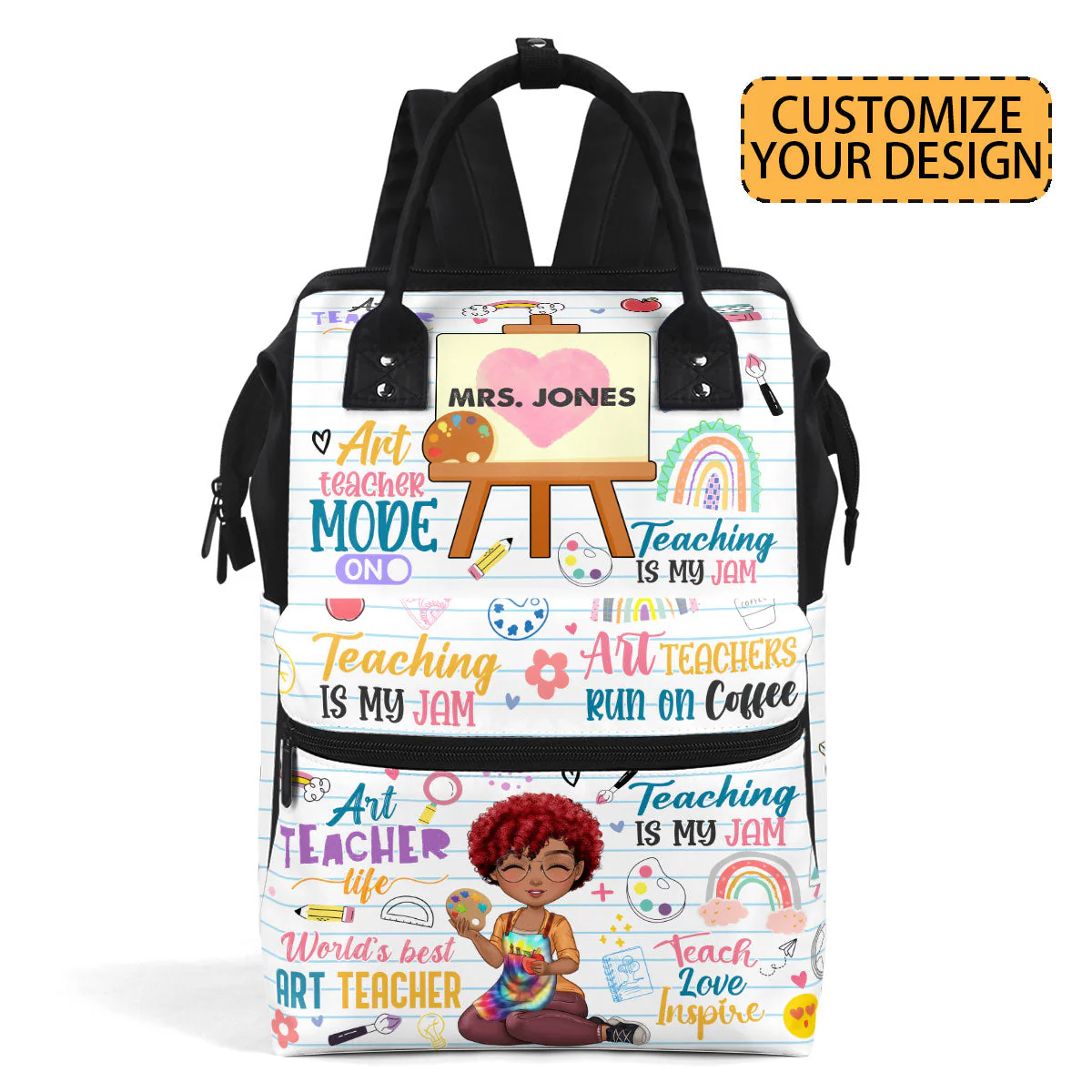 Art Teacher - Personalized Duckbilled Backpack - Appreciation Gift For Teacher's Day | CLTC04 HH01