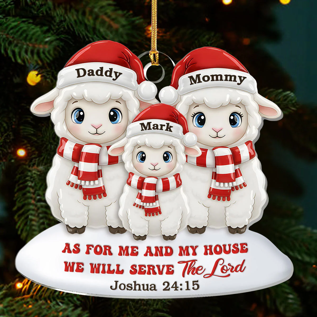 As For Me And My House We Will Serve The Lord - Personalized Acrylic Ornament - Gift For Chritsmas TD118 - Image 3
