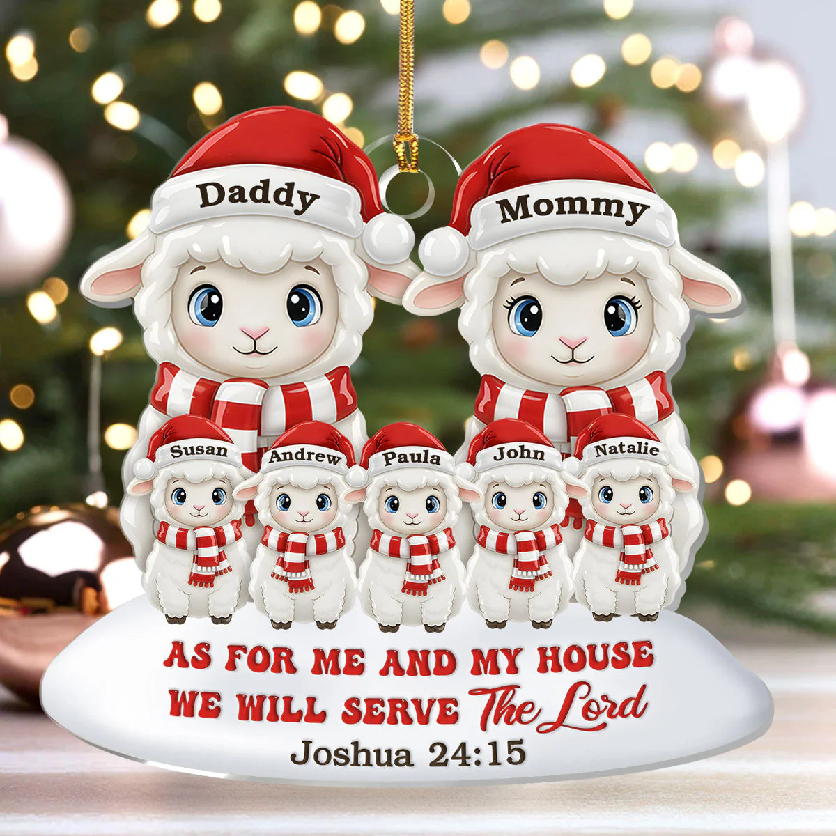 As For Me And My House We Will Serve The Lord - Personalized Acrylic Ornament - Gift For Chritsmas TD118 - Image 4