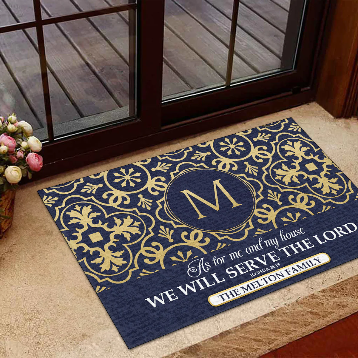 As For Me And My House We Will Serve The Lord - Personalized Doormat - Gift For Christmas, Family TD118 - Image 5