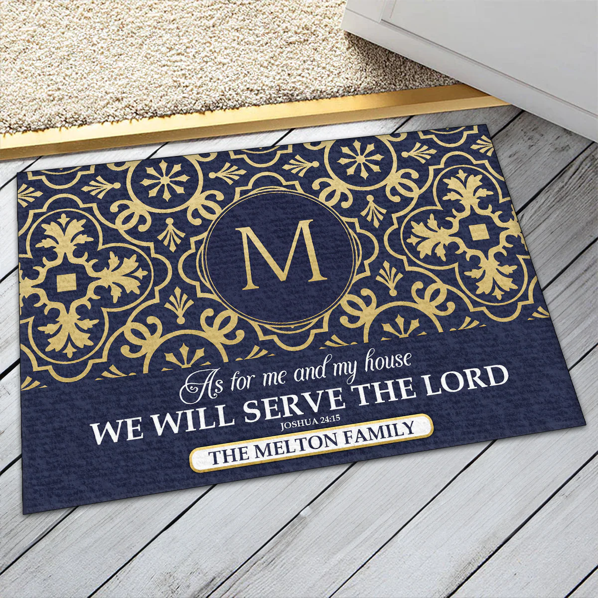 As For Me And My House We Will Serve The Lord - Personalized Doormat - Gift For Christmas, Family TD118 - Image 6