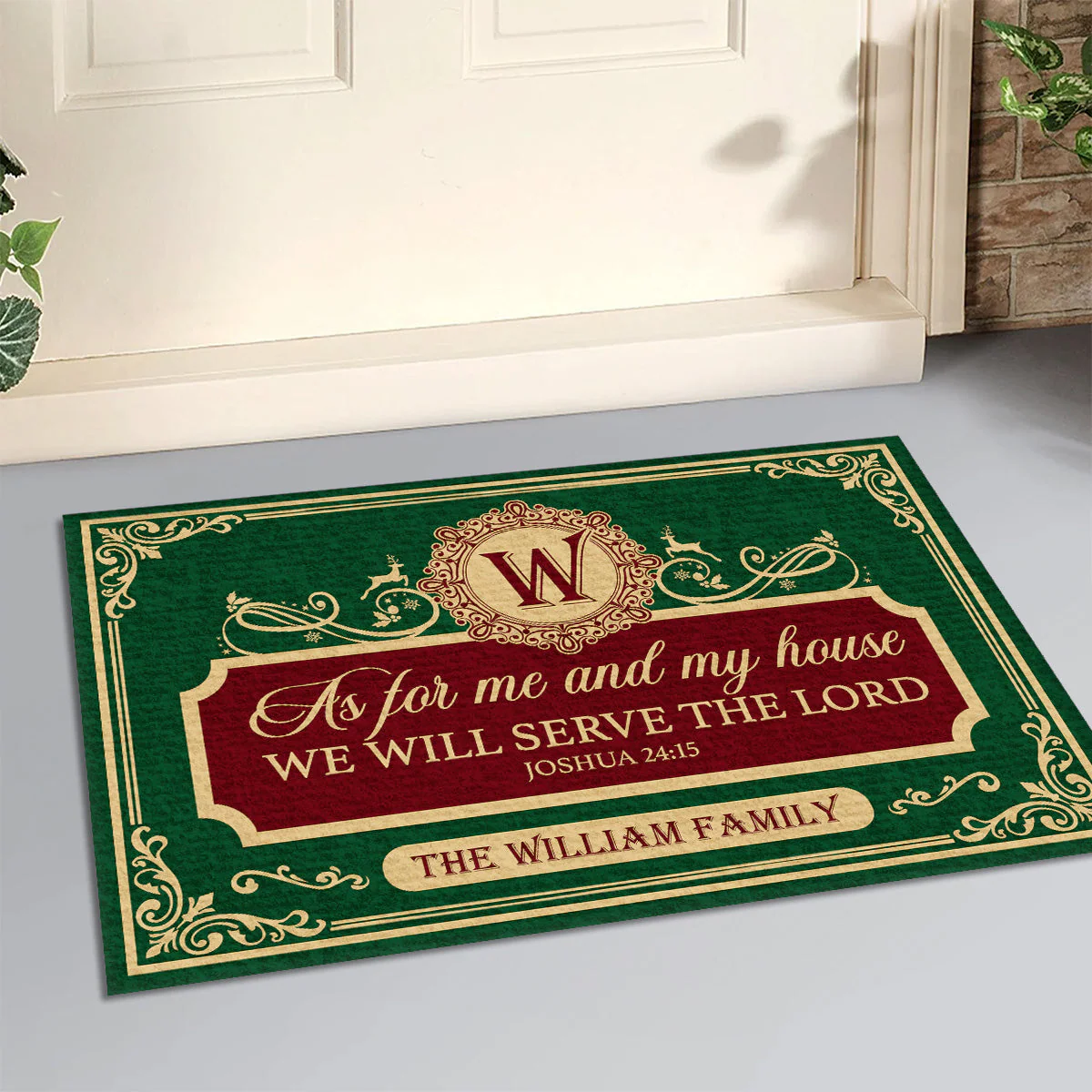 As For Me And My House We Will Serve The Lord - Personalized Doormat - Gift For Family HL128
