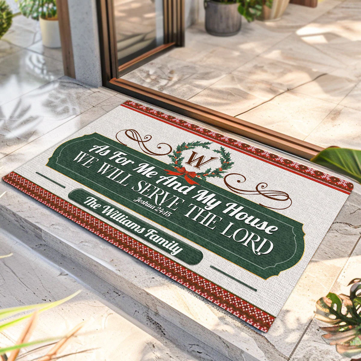 As For Me And My House We Will Serve The Lord - Personalized Doormat TD118 - Image 2