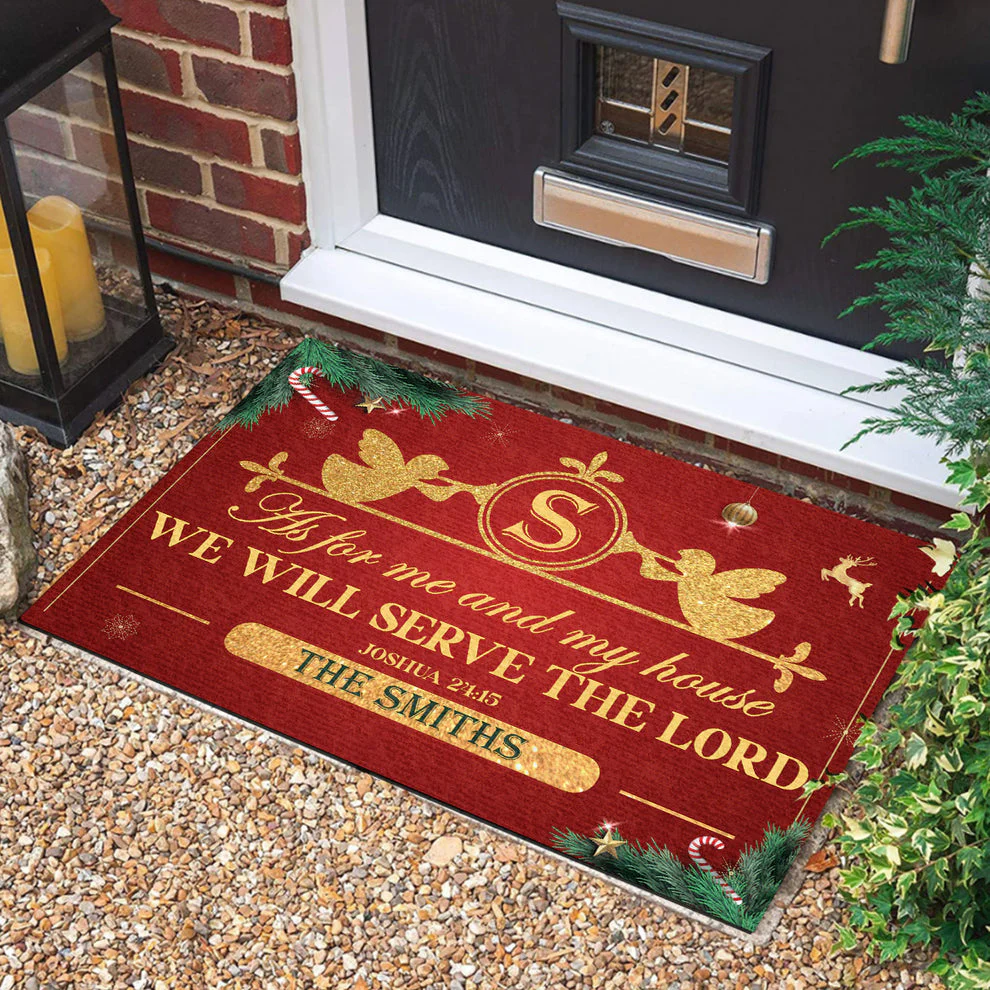 As For Me And My House We Will Serve The Lord - Personalized Doormat TD118