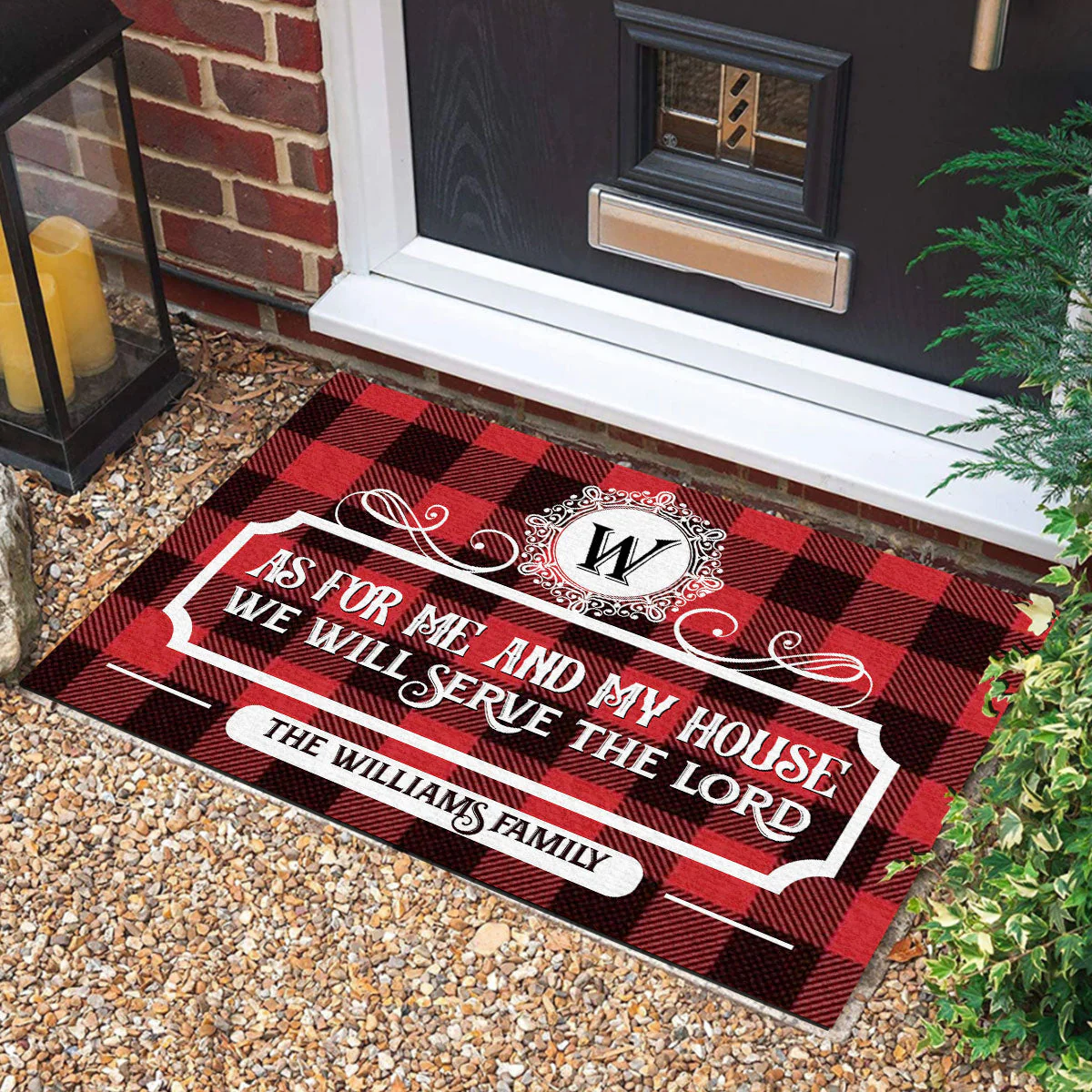 As For Me And My House We Will Serve The Lord - Personalized Doormat TD118