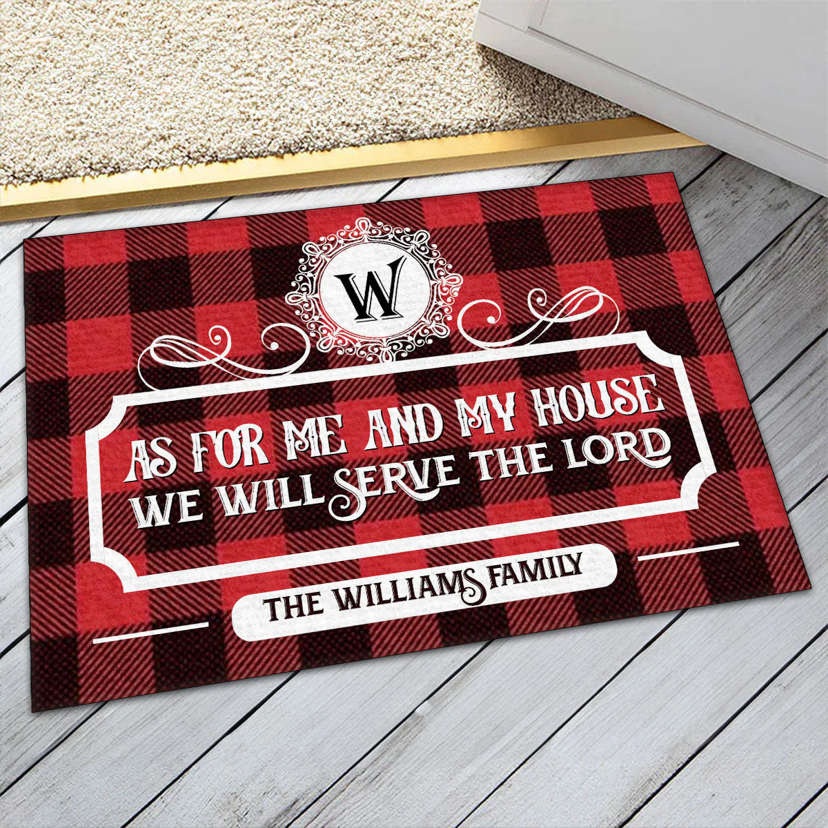 As For Me And My House We Will Serve The Lord - Personalized Doormat TD118 - Image 2