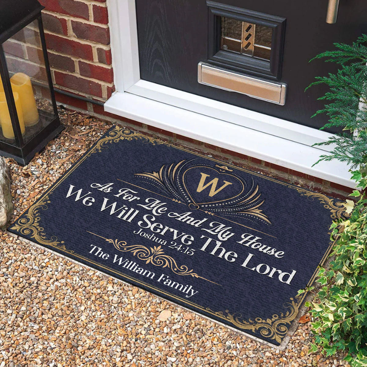 As For Me And My House We Will Serve The Lord - Personalized Doormat TD118