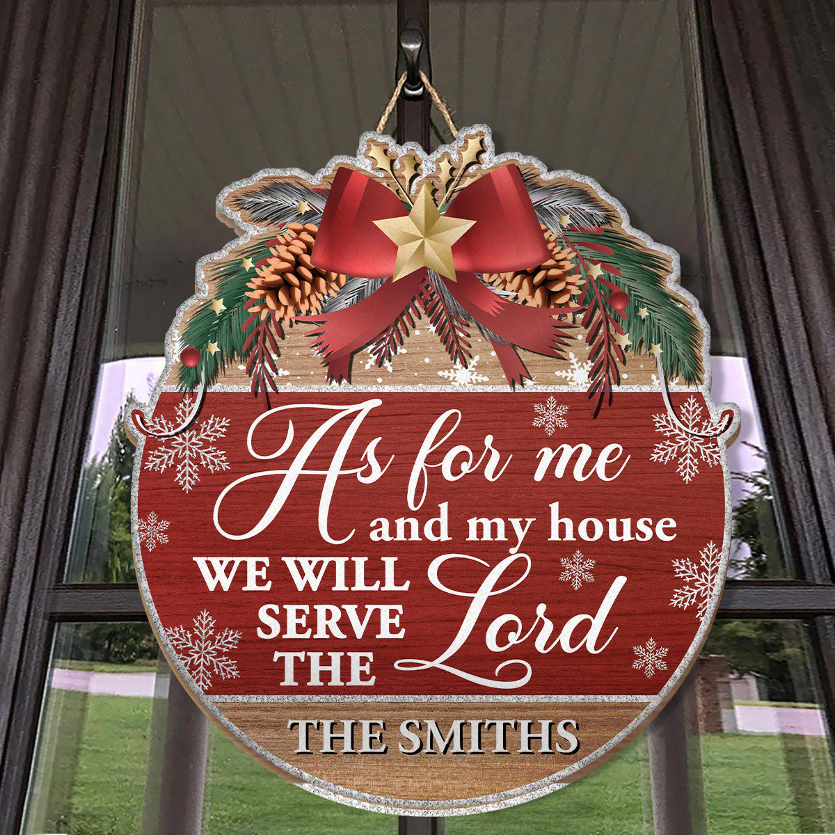 As For Me And My House We Will Serve The Lord - Personalized Wooden Door Sign TD118 - Image 5