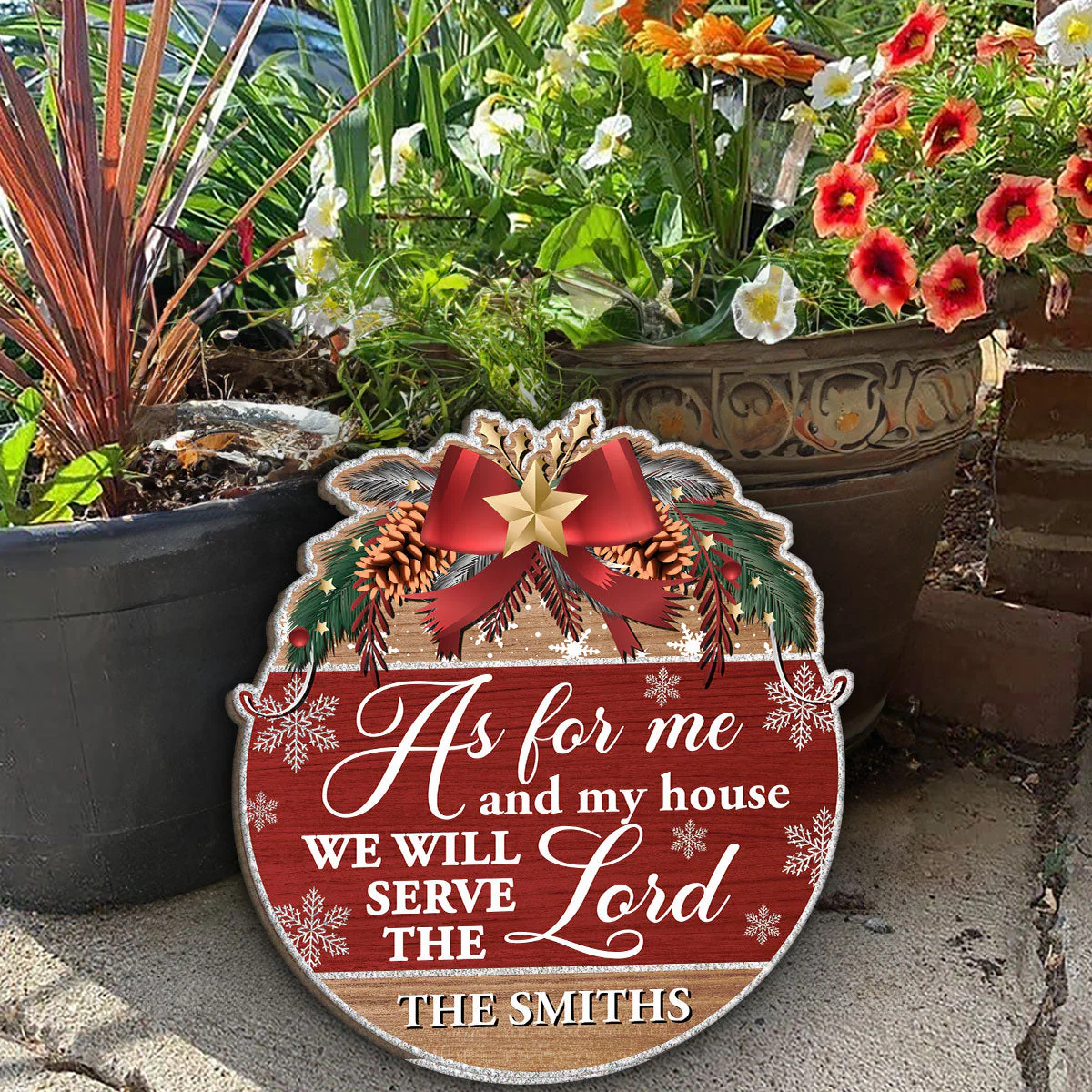 As For Me And My House We Will Serve The Lord - Personalized Wooden Door Sign TD118 - Image 6