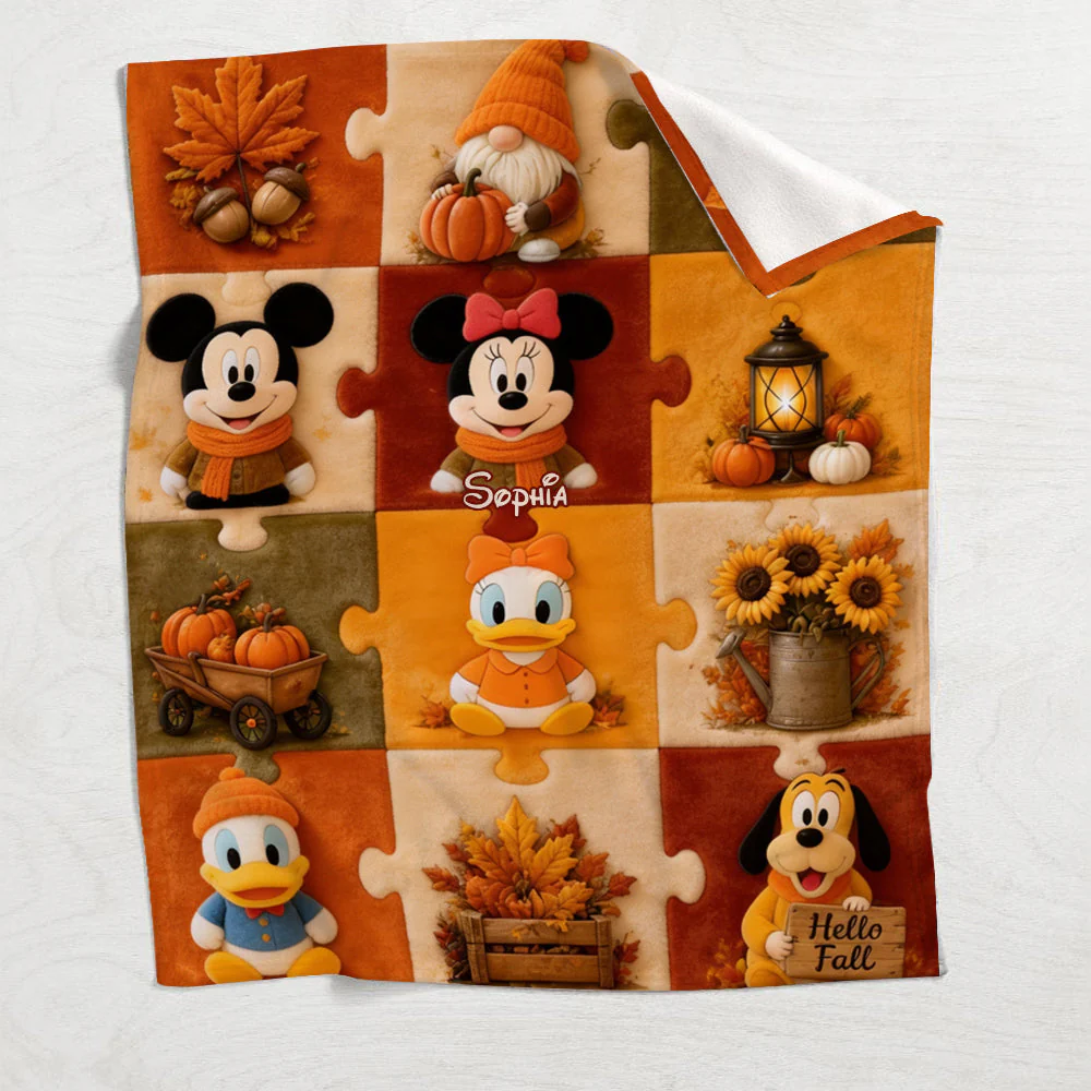 Autumn Vibes With Magic Mouse - Personalized Blanket - Gift For Fan Movies MkMo - Image 4