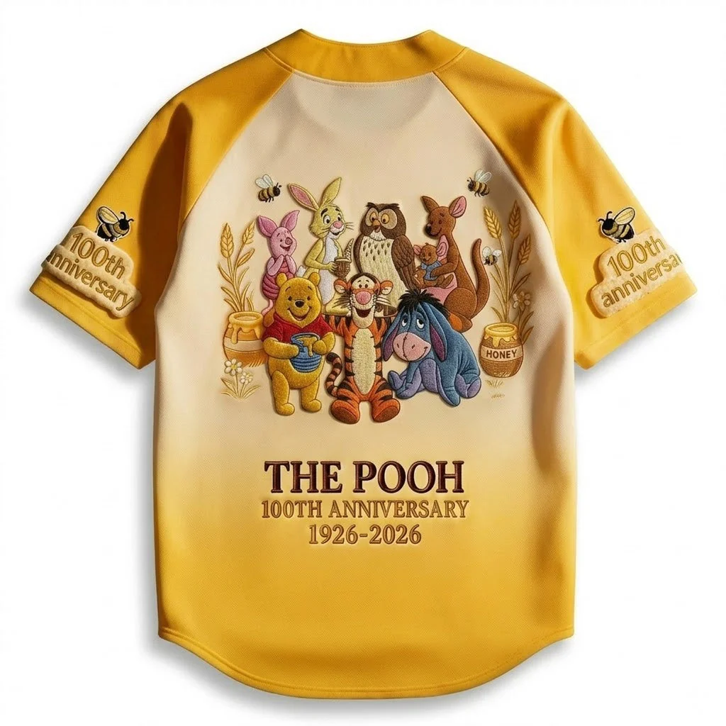 BA01. DSNY 100th Anniversary Group Of Honey Friends - Personalized Baseball Jersey For Kids, Adult - Gift For Movie Fans - Image 4